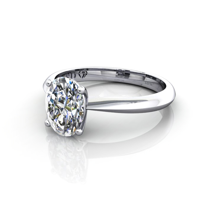 Oval Engagement Ring, White Gold, RS48, LF Oval Engagement Ring, White Gold, RS48, LF