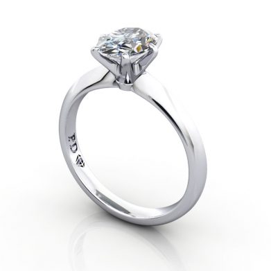 Oval Engagement Ring, White Gold, RS49, 3D - Copy