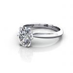 Oval Cut Solitaire Diamond Ring White Gold RS49 LF