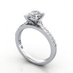 Oval Engagement Ring, White Gold, RS50, 3D Oval Engagement Ring, White Gold, RS50, 3D