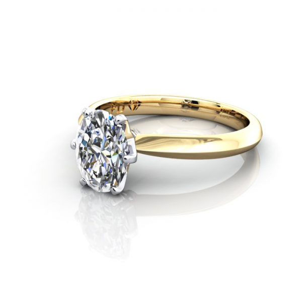 Oval Engagement Ring, Yellow Gold, RS49, LF