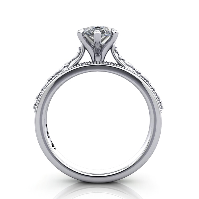Pear Engagement Ring, White Gold, RS50, TF Pear Engagement Ring, White Gold, RS50, TF