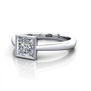 Princess Engagement Ring, Platinum, RS10, LF