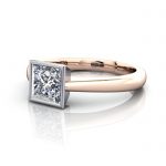 Princess Engagement Ring, Rose Gold, RS10, LF