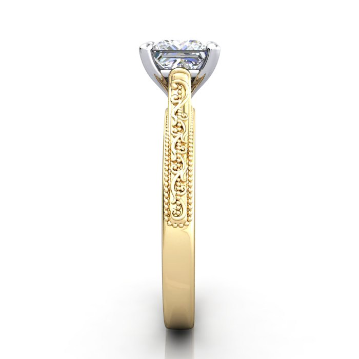 Princess Engagement Ring, Yellow Gold, RS50, SV