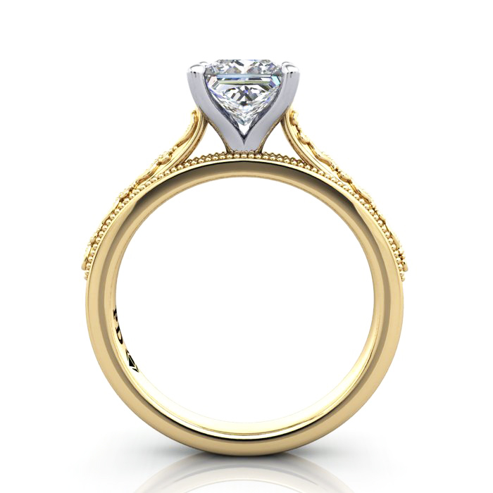 Princess Engagement Ring, Yellow Gold, RS50, TF