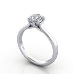 Round Engagement Ring, Platinum, RS1, 3D Round Engagement Ring, Platinum, RS1, 3D