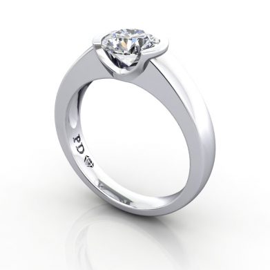 Round Engagement Ring, Platinum, RS39, 3D