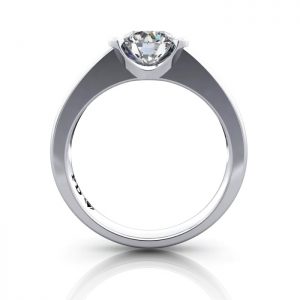 Round Engagement Ring, White Gold, RS39, TF