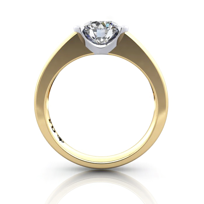 Round Engagement Ring, Yellow Gold, RS39, TF Round Engagement Ring, Yellow Gold, RS39, TF
