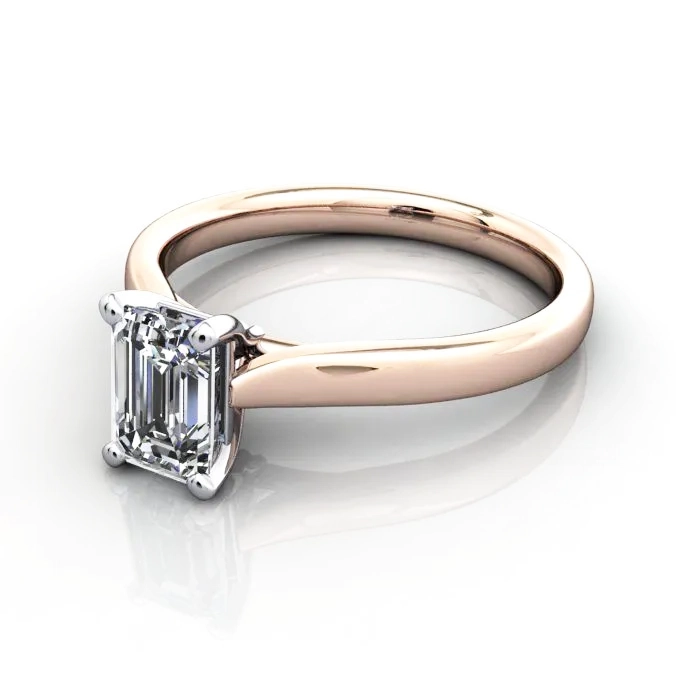 Solitaire-Diamond-Ring-Emerald-RS41-Rose-Gold-LF Solitaire-Diamond-Ring-Emerald-RS41-Rose-Gold-LF