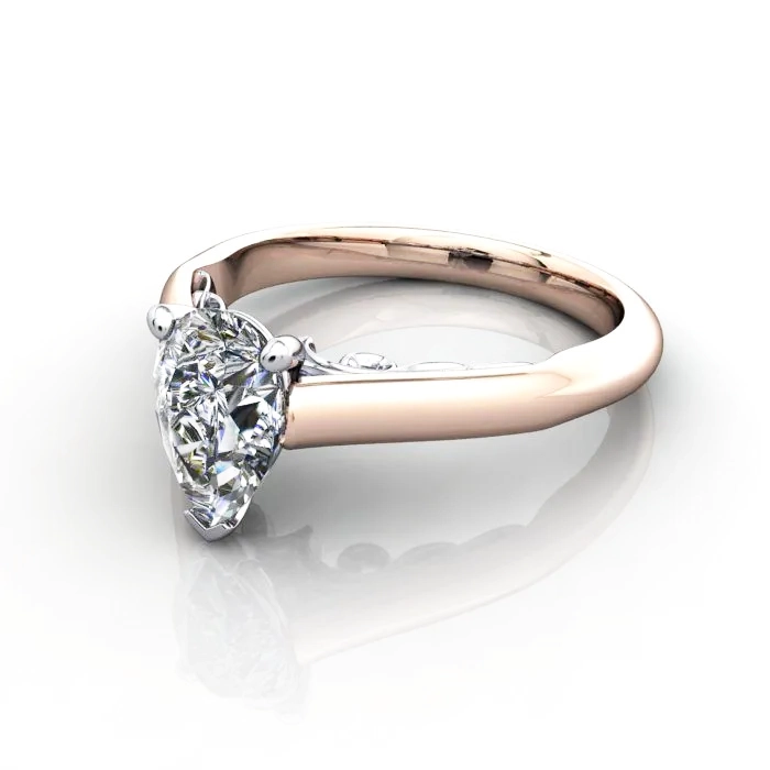 Solitaire-Diamond-Ring-RS35-Rose-Gold-Pear-Diamond-LF Solitaire-Diamond-Ring-RS35-Rose-Gold-Pear-Diamond-LF