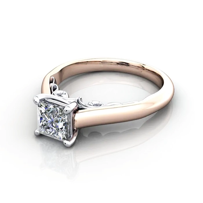 Solitaire-Diamond-Ring-RS35-Rose-Gold-Princess-Cut-LF Solitaire-Diamond-Ring-RS35-Rose-Gold-Princess-Cut-LF
