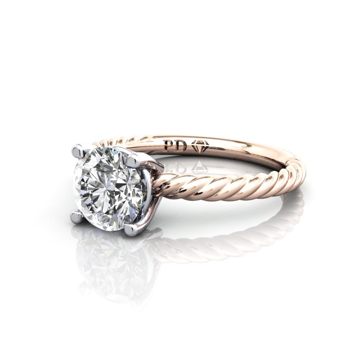 Solitaire Diamond Ring, RS47, Rose Gold, LF Solitaire Diamond Ring, RS47, Rose Gold, LF