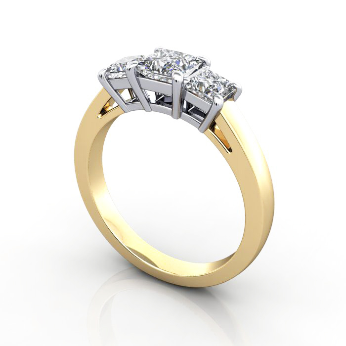 Trilogy-Diamond-Ring-RT10-Princess-Cut-Diamond-Yellow-3D