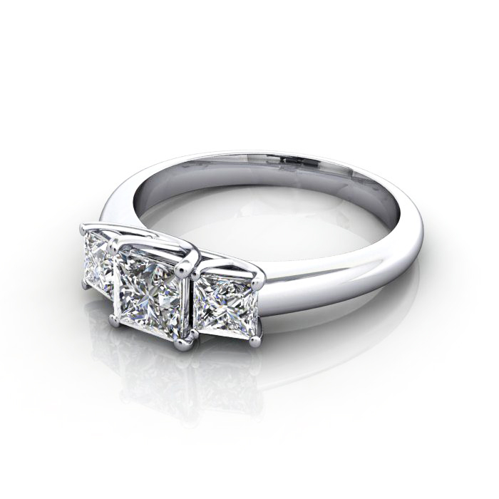 Trilogy-Diamond-Ring-RT5-Princess-Cut-Diamond-Platinum-LF Trilogy-Diamond-Ring-RT5-Princess-Cut-Diamond-Platinum-LF