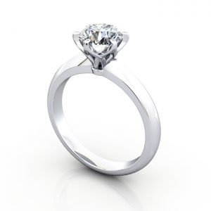 Video-Engagement Ring, Round Brilliant, RS15, White, 3D