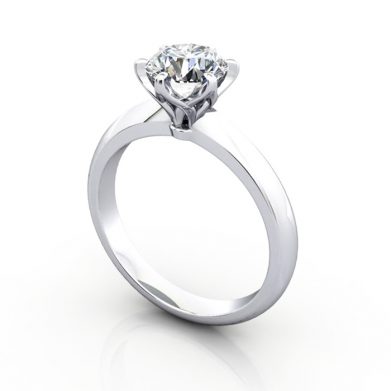 Engagement Ring, Round Brilliant, RS15, Platinum, 3D