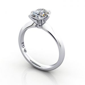 Video-Oval Engagement Ring, Platinum, RS49, 3D