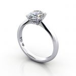 Video-Oval Engagement Ring, White Gold, RS48, 3D Video-Oval Engagement Ring, White Gold, RS48, 3D