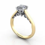 Video-Solitaire-Diamond-Ring-RS35-Yellow-Gold-Princess-Cut-3D Video-Solitaire-Diamond-Ring-RS35-Yellow-Gold-Princess-Cut-3D