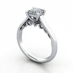 Video-Solitaire-Diamond-Ring-RS35.-Platinum-Princess-Cut-3D Video-Solitaire-Diamond-Ring-RS35.-Platinum-Princess-Cut-3D