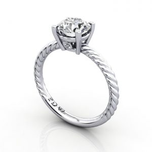 Video-Solitaire Diamond Ring, RS47, Platinum, 3D