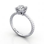 Video-Solitaire Diamond Ring, RS47, White Gold, 3D