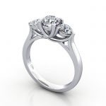 Video-Trilogy Engagement Ring, Platinum, RT1, 3D Video-Trilogy Engagement Ring, Platinum, RT1, 3D