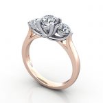 Video-Trilogy Engagement Ring, Rose Gold, RT1, 3D Video-Trilogy Engagement Ring, Rose Gold, RT1, 3D