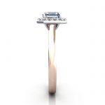 Asscher Engagement Ring, Rose Gold, RH1, SV Asscher Engagement Ring, Rose Gold, RH1, SV