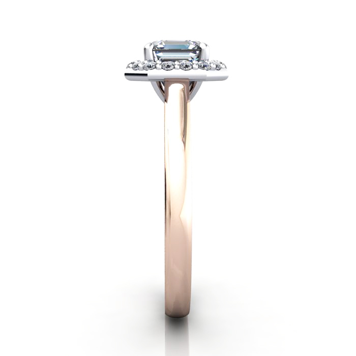 Asscher Engagement Ring, Rose Gold, RH1, SV Asscher Engagement Ring, Rose Gold, RH1, SV