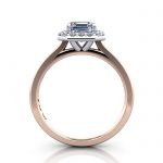 Asscher Engagement Ring, Rose Gold, RH1, TF Asscher Engagement Ring, Rose Gold, RH1, TF