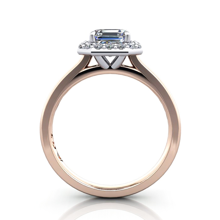 Asscher Engagement Ring, Rose Gold, RH1, TF Asscher Engagement Ring, Rose Gold, RH1, TF