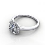 Asscher Engagement Ring, White Gold, RH1, LF