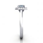 Asscher Engagement Ring, White Gold, RH1, SV