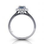 Asscher Engagement Ring, White Gold, RH1, TF