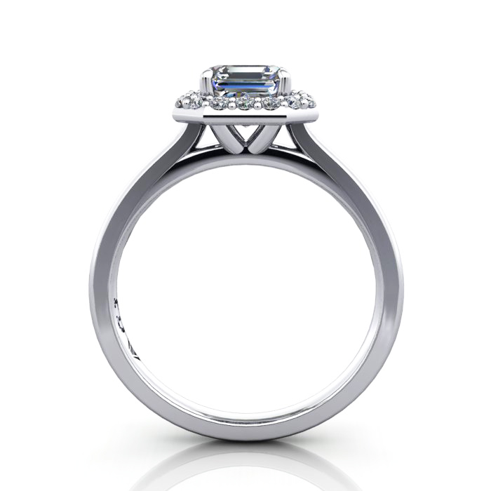 Asscher Engagement Ring, White Gold, RH1, TF