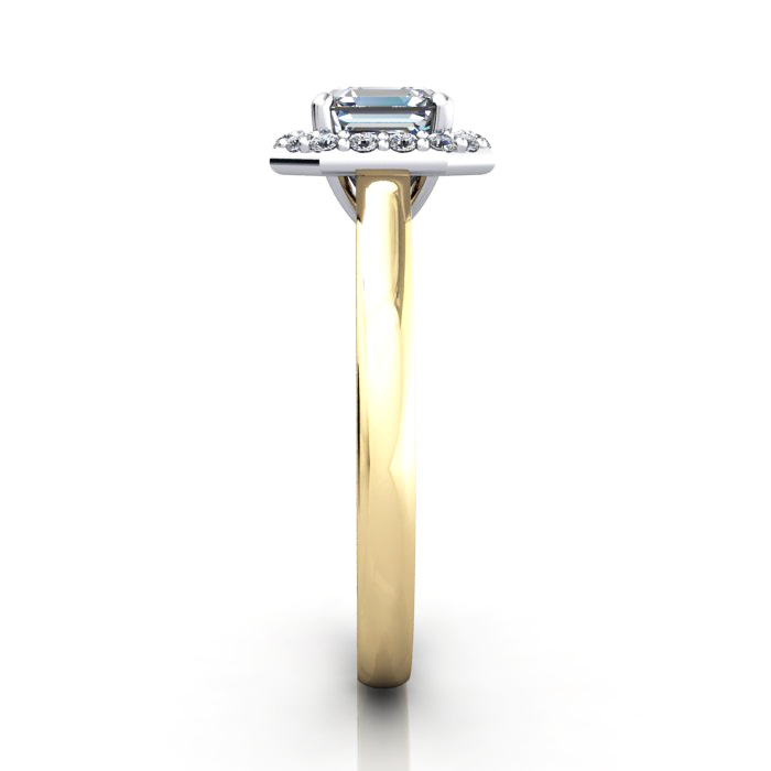 Asscher Engagement Ring, Yellow Gold, RH1, SV Asscher Engagement Ring, Yellow Gold, RH1, SV