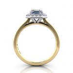 Asscher Engagement Ring, Yellow Gold, RH1, TF Asscher Engagement Ring, Yellow Gold, RH1, TF