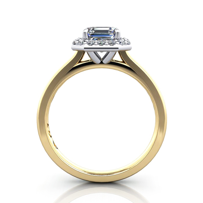 Asscher Engagement Ring, Yellow Gold, RH1, TF Asscher Engagement Ring, Yellow Gold, RH1, TF