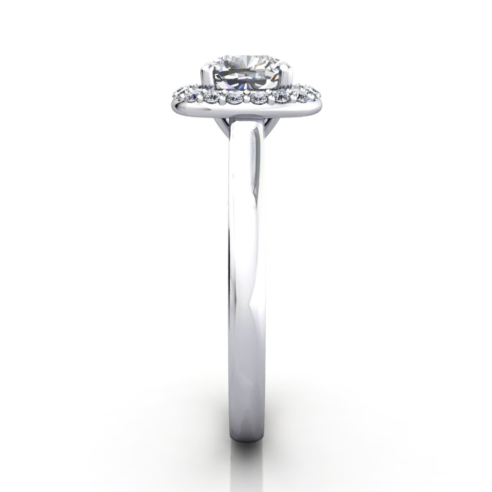 Cushion Engagement Ring, Platinum, RH1, SV