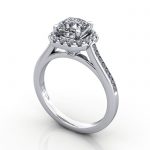 Video-Cushion Engagement Ring, Platinum, RH4, 3D Video-Cushion Engagement Ring, Platinum, RH4, 3D