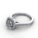 Cushion Engagement Ring, Platinum, RH4, LF Cushion Engagement Ring, Platinum, RH4, LF