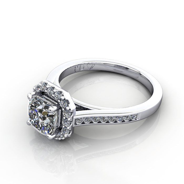 Cushion Engagement Ring, Platinum, RH4, LF Cushion Engagement Ring, Platinum, RH4, LF