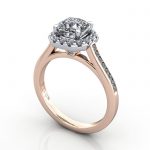 Video-Cushion Engagement Ring, Rose Gold, RH4, 3D Video-Cushion Engagement Ring, Rose Gold, RH4, 3D