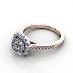 Cushion Engagement Ring, Rose Gold, RH4, LF Cushion Engagement Ring, Rose Gold, RH4, LF
