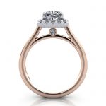 Cushion Engagement Ring, Rose Gold, RH4, TF