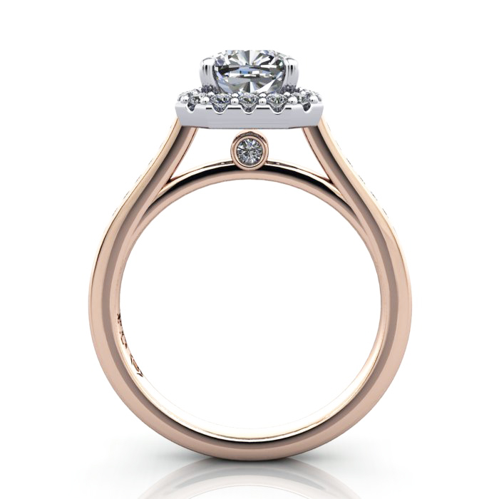 Cushion Engagement Ring, Rose Gold, RH4, TF