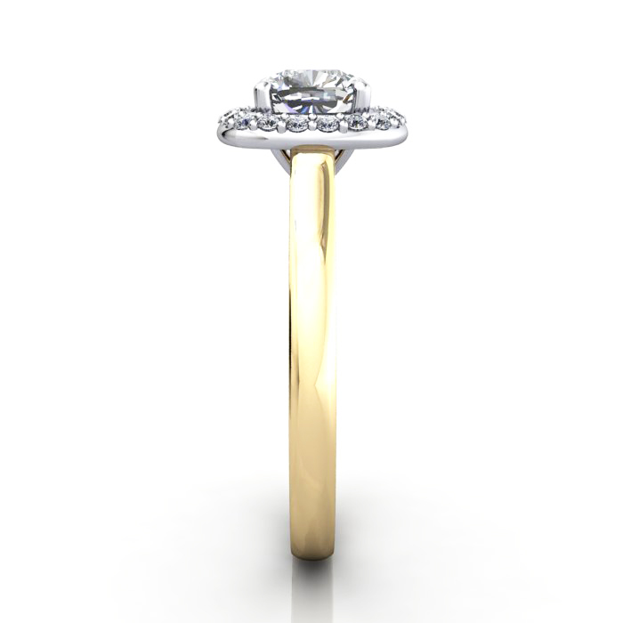 Cushion Engagement Ring Yellow Gold, RH1, SV Cushion Engagement Ring Yellow Gold, RH1, SV